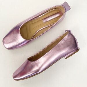 Franco Sarto Metallic Pink Vana Skimmer Ballet Flat